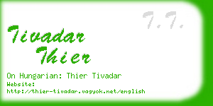 tivadar thier business card